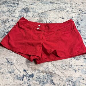 Mossimo Y2K M Red Board Shorts Vtg 2000s Shortie Button Babydoll Swim/Skate/Surf